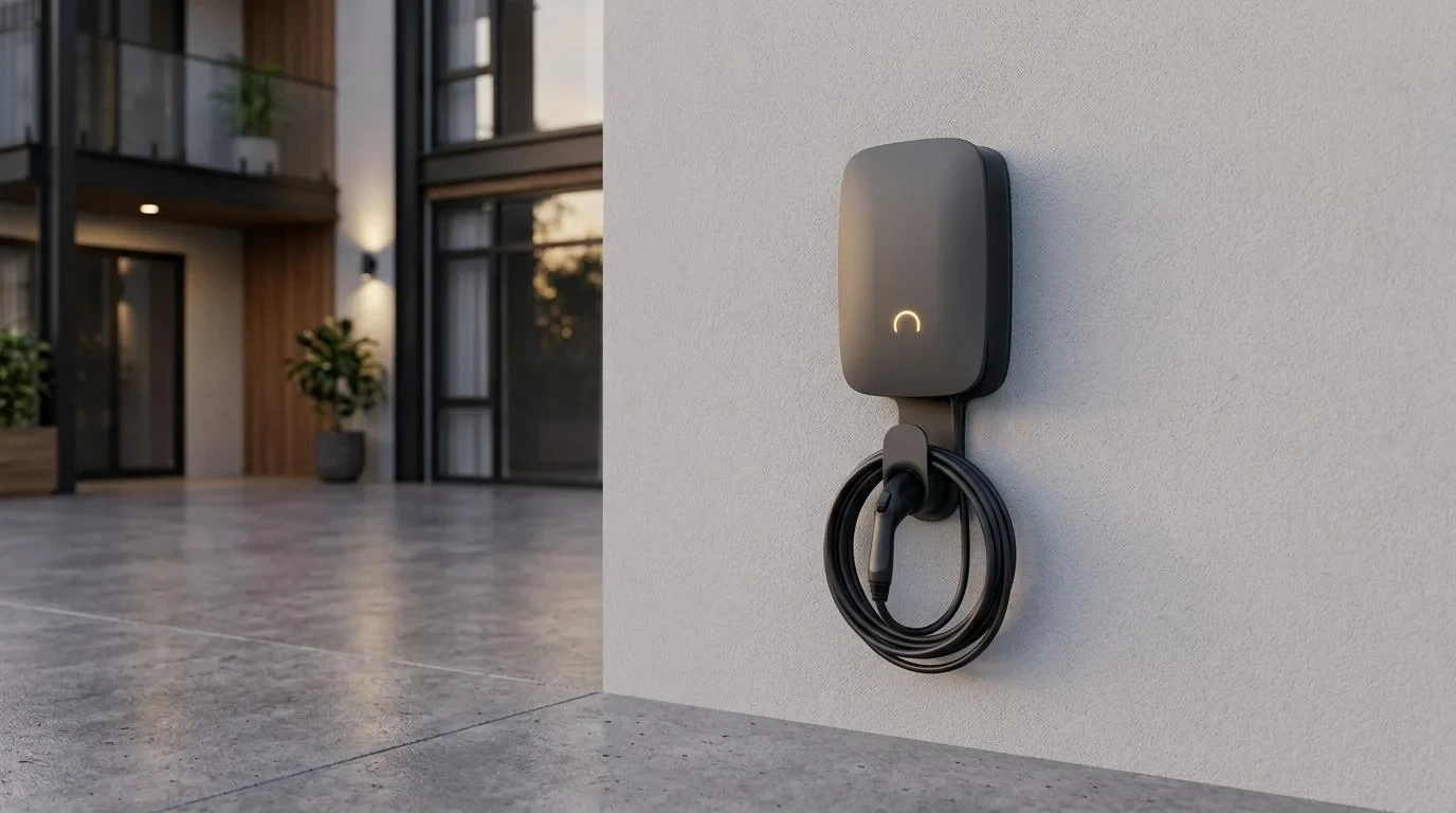 EVME smart Level 1 charging outlet mounted on a wall